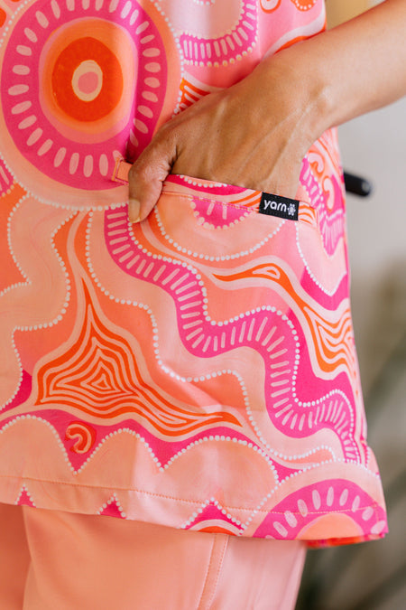 Leehan (Heart) Women’s Three Pocket Scrub Top