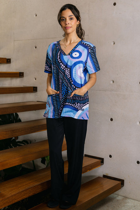 Future Dreaming Women's Three Pocket Scrub Top