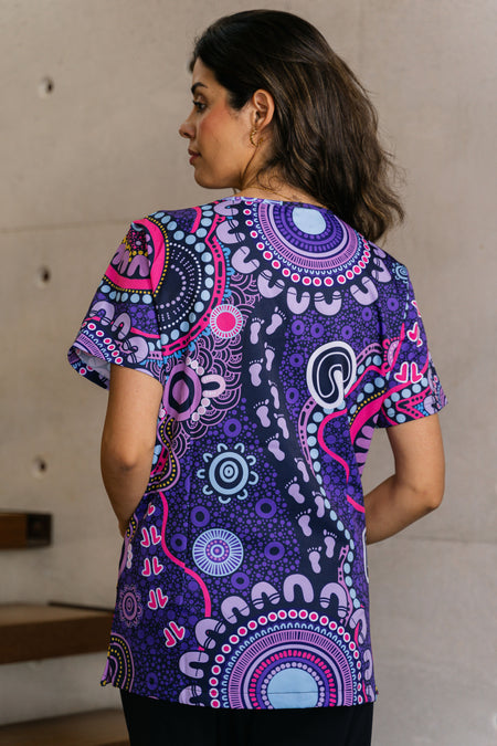 Muru To Our Biriwal (Pathway To Our Future) Women's Three Pocket Scrub Top