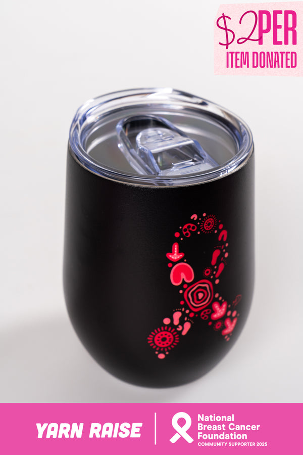 Sacred Women's Way Ribbon (Black) Vacuum Insulated Double Walled Stainless Steel Travel Mug