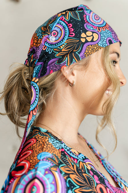 Celebration Tie Back Scrub Caps