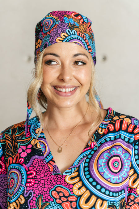 Celebration Tie Back Scrub Caps