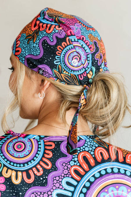 Celebration Tie Back Scrub Caps