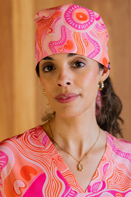 Leehan (Heart) Tie Back Scrub Caps