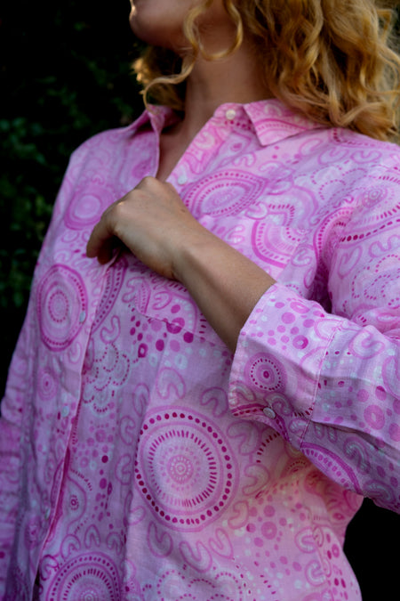 Sacred Women's Way 100% Linen Long Sleeve Relaxed Women’s Shirt