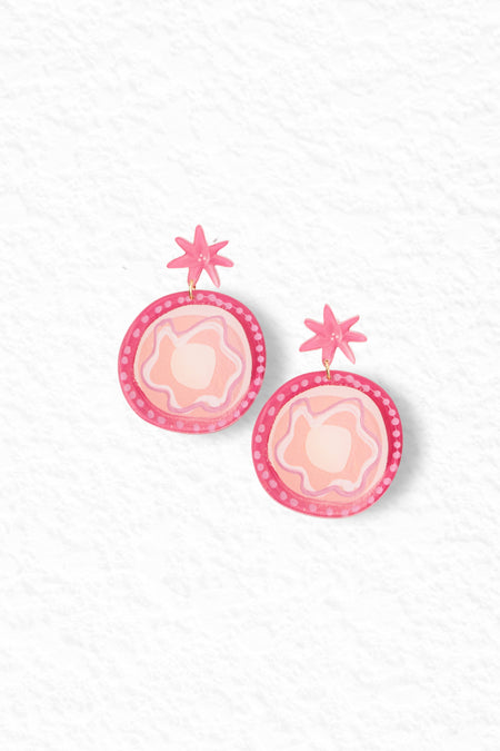 Djeran Flower Acrylic Statement Earrings