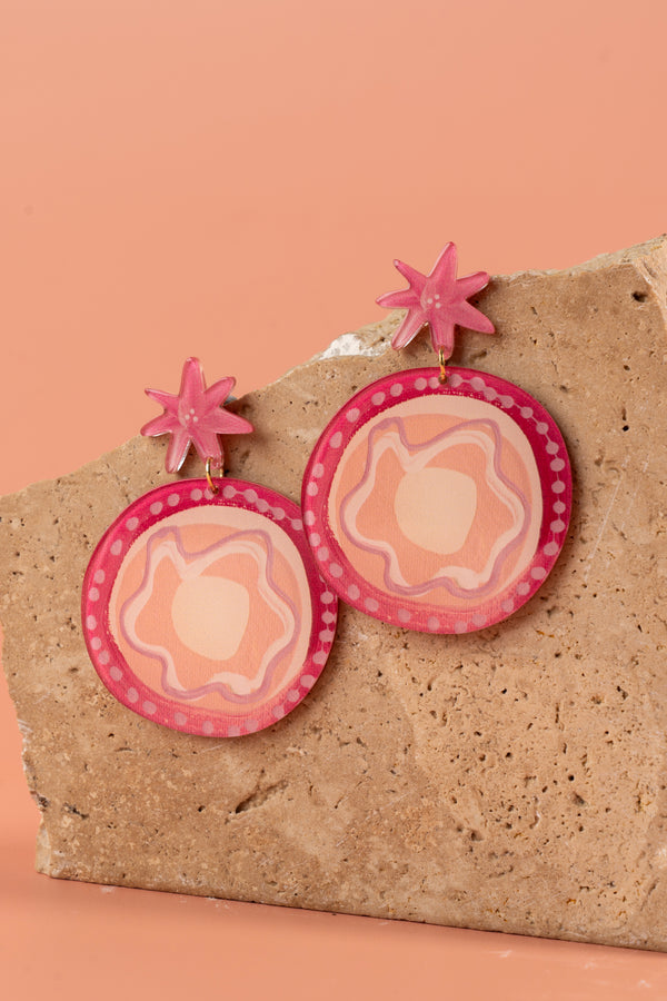 Djeran Flower Acrylic Statement Earrings