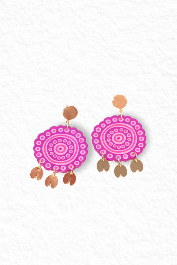 Wumbi (Pink) Acrylic Hanging Earrings
