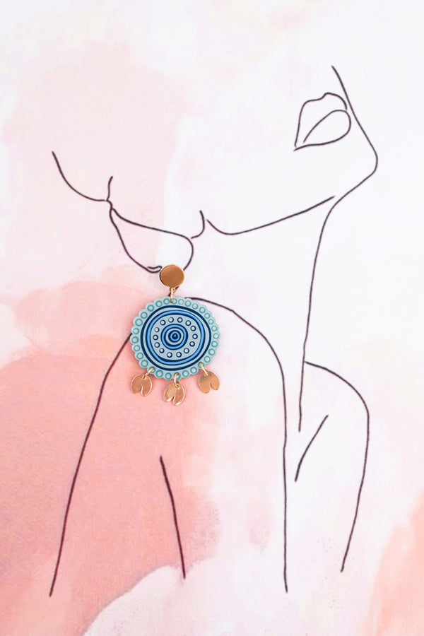 Wumbi (Blue) Acrylic Hanging Earrings