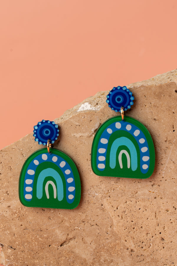 Together We Rise Acrylic Mountain Earrings