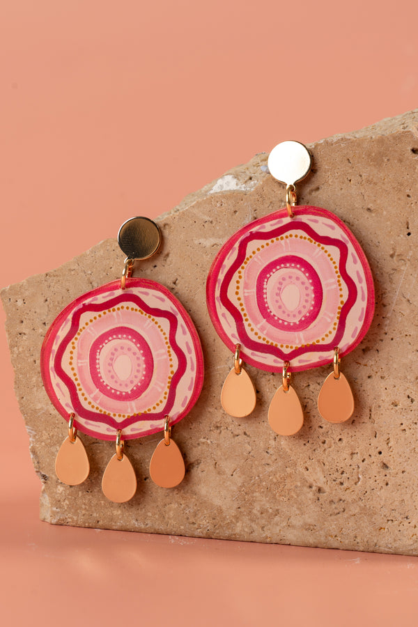 Djeran Bloom Acrylic Hanging Earrings