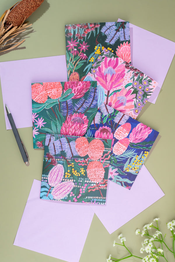 Jessica Begg 14cm Square Greeting Cards (5 Pack)