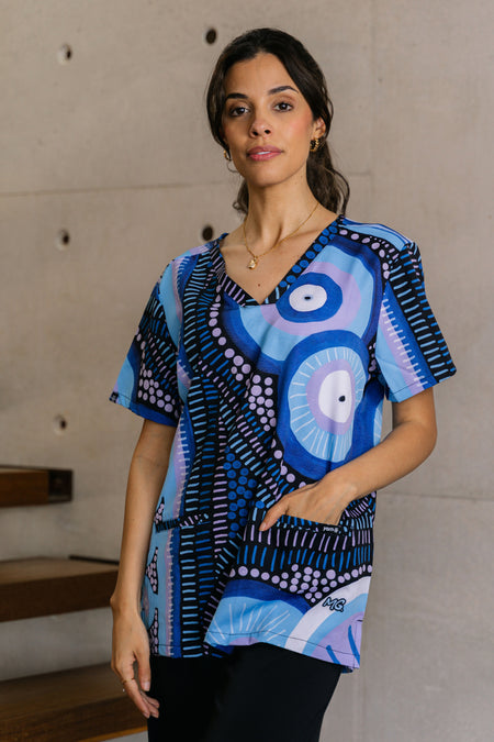 Future Dreaming Women's Three Pocket Scrub Top