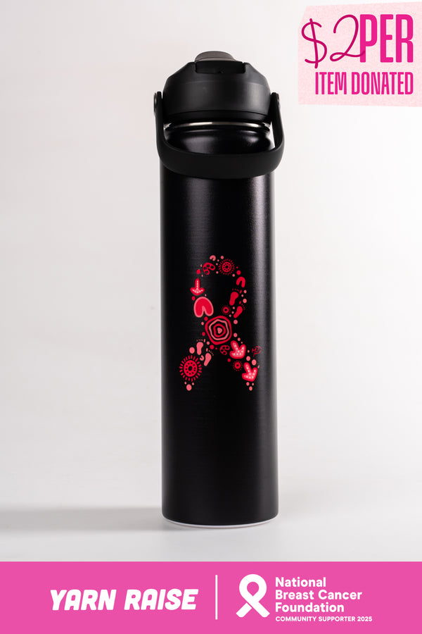 Sacred Women's Way Ribbon (Black) Insulated Stainless Steel 750mL Drink Bottle