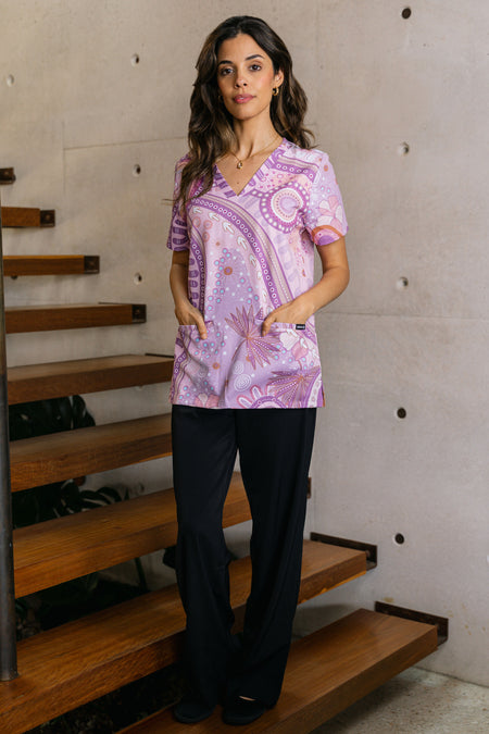 A Bright Future Women's Three Pocket Scrub Top