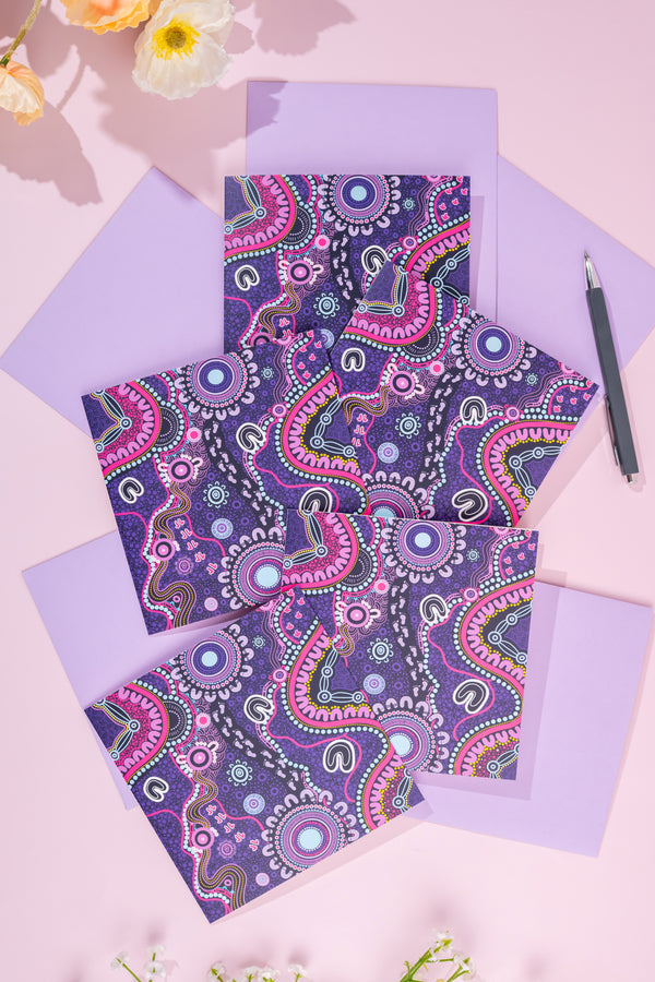 Muru To Our Biriwal (Pathway To Our Future) 14cm Square Greeting Cards (5 Pack)