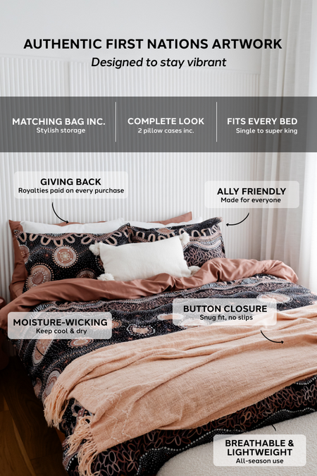 Yilawura (Night) 100% Cotton Quilt Cover Set