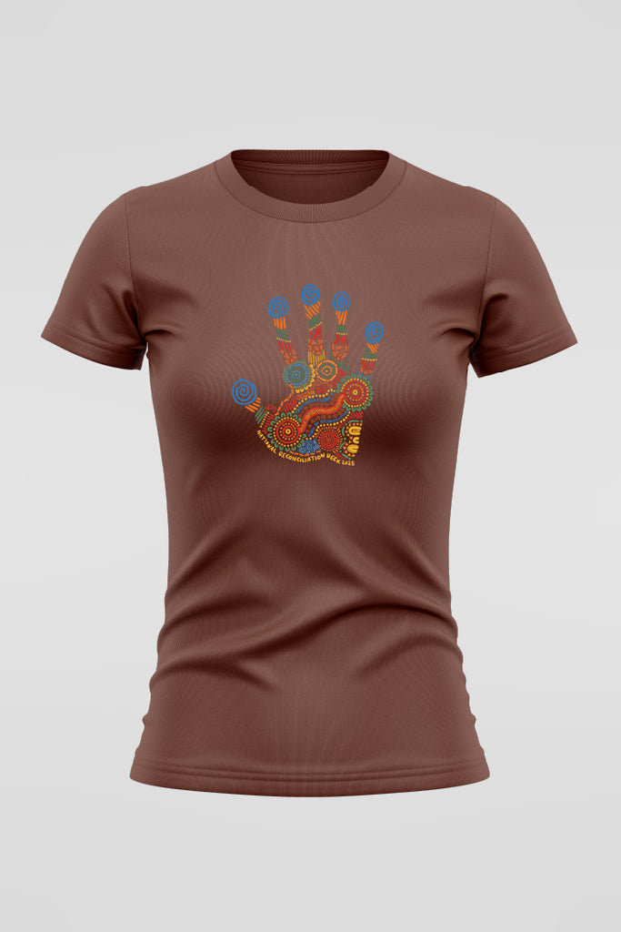 Imprint Of Change 'Reconciliation Week' Mocha Cotton Crew Neck Women's T-Shirt