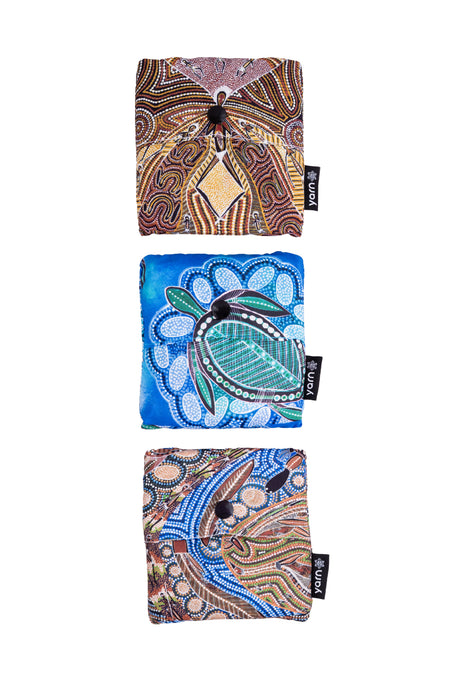 Charlie Chambers Jnr Artist Collection rPET Reusable Fold-Up Shopping Bag (3 Pack) with Drawstring Bag