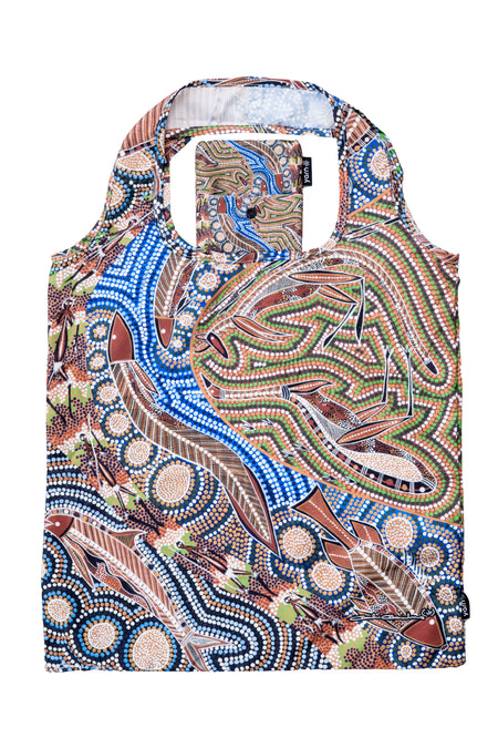 Charlie Chambers Jnr Artist Collection rPET Reusable Fold-Up Shopping Bag (3 Pack) with Drawstring Bag