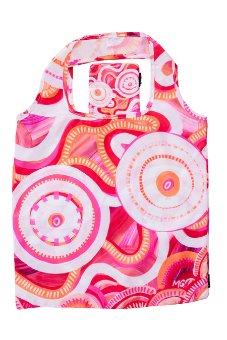 Merindah-Gunya Artist Collection rPET Reusable Fold-Up Shopping Bag (3 Pack) with Drawstring Bag