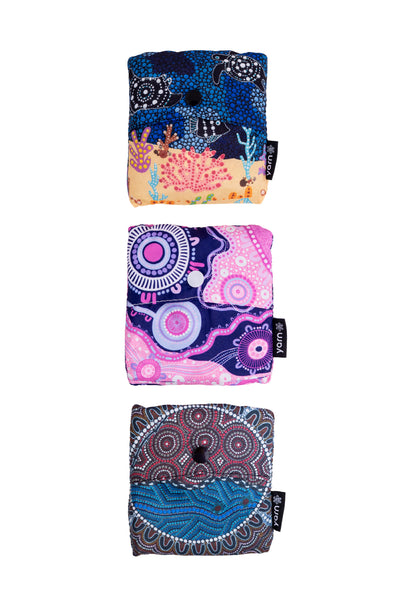 Mandy Draper Artist Collection rPET Reusable Fold-Up Shopping Bag (3 Pack) with Drawstring Bag