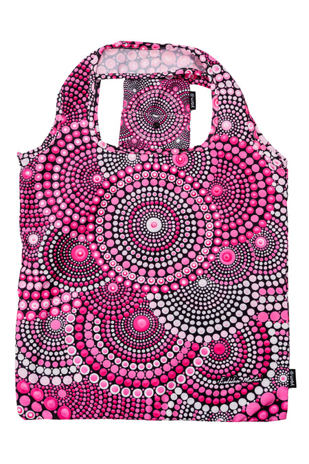 Eulalia Martin Artist Collection rPET Reusable Fold-Up Shopping Bag (3 Pack) with Drawstring Bag