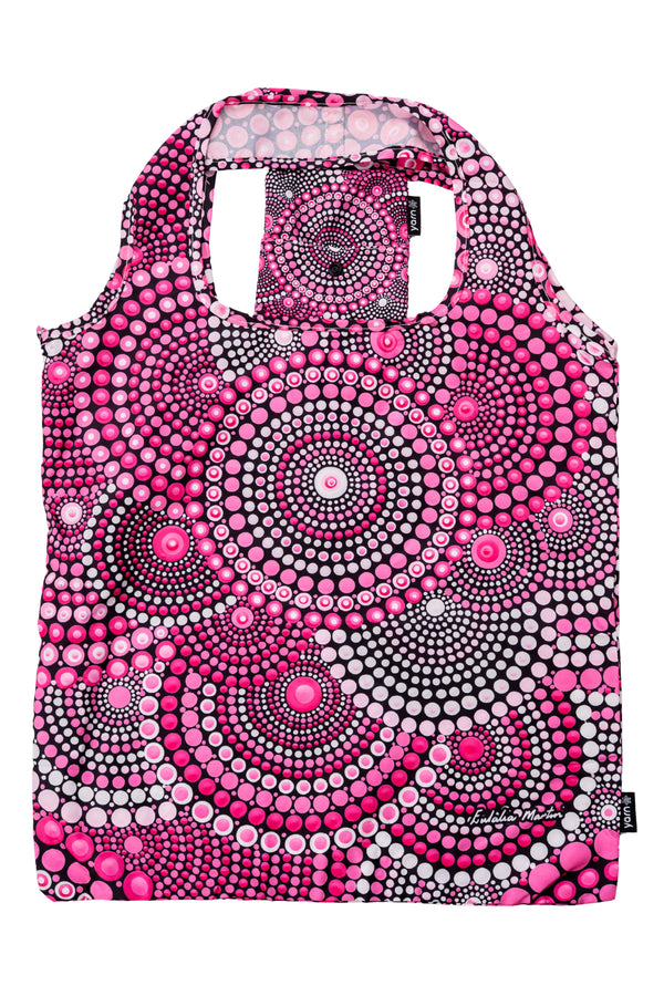 Eulalia Martin Artist Collection rPET Reusable Fold-Up Shopping Bag (3 Pack) with Drawstring Bag