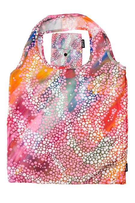 Eulalia Martin Artist Collection rPET Reusable Fold-Up Shopping Bag (3 Pack) with Drawstring Bag