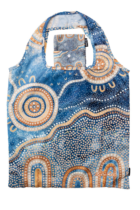 Amanda Hinkelmann Artist Collection rPET Reusable Fold-Up Shopping Bag (3 Pack) with Drawstring Bag