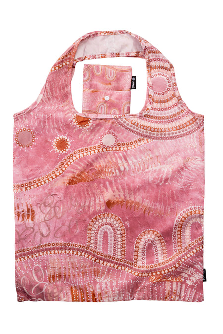 Amanda Hinkelmann Artist Collection rPET Reusable Fold-Up Shopping Bag (3 Pack) with Drawstring Bag