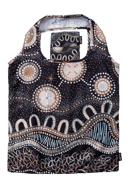 Amanda Hinkelmann Artist Collection rPET Reusable Fold-Up Shopping Bag (3 Pack) with Drawstring Bag