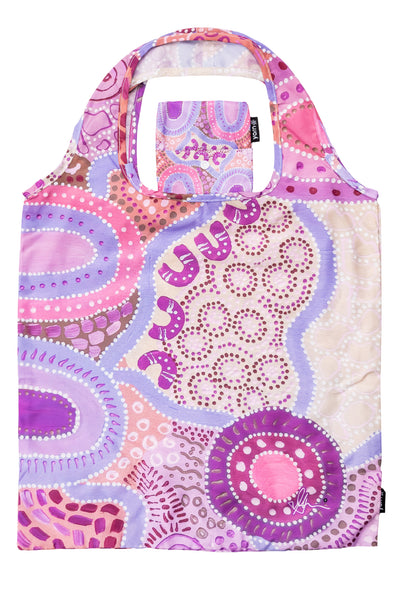 Caitlyn Davies-Plummer Artist Collection rPET Reusable Fold-Up Shopping Bag (3 Pack) with Drawstring Bag (No. 2)