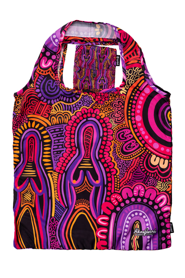 Alkina Edwards Artist Collection rPET Reusable Fold-Up Shopping Bag (3 Pack) with Drawstring Bag