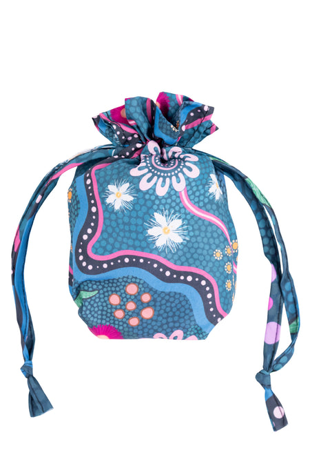 Caitlin Trindall Artist Collection rPET Reusable Fold-Up Shopping Bag (3 Pack) with Drawstring Bag