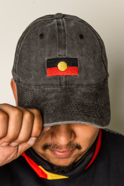 "Raise The Flag" Aboriginal Flag Acid Washed Snapback Cap