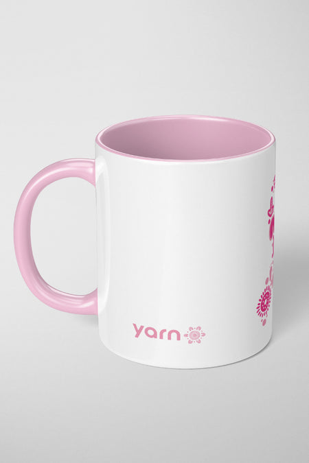 Sacred Women's Way Ribbon (White) Ceramic Coffee Mug