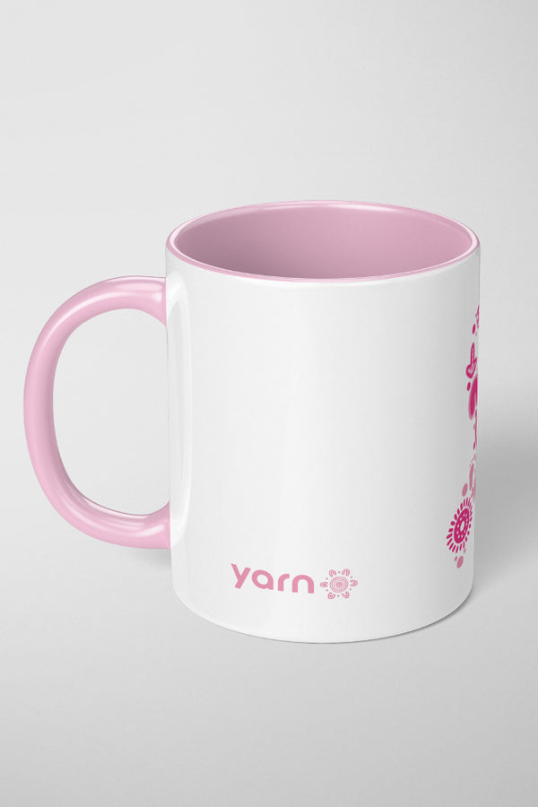 Sacred Women's Way Ribbon (White) Ceramic Coffee Mug