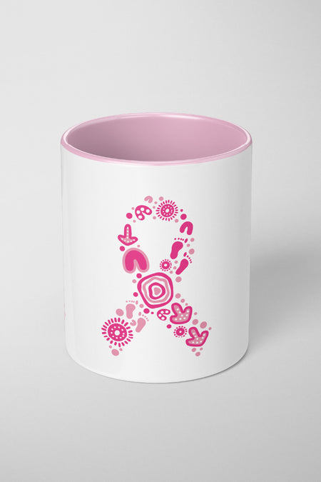 Sacred Women's Way Ribbon (White) Ceramic Coffee Mug