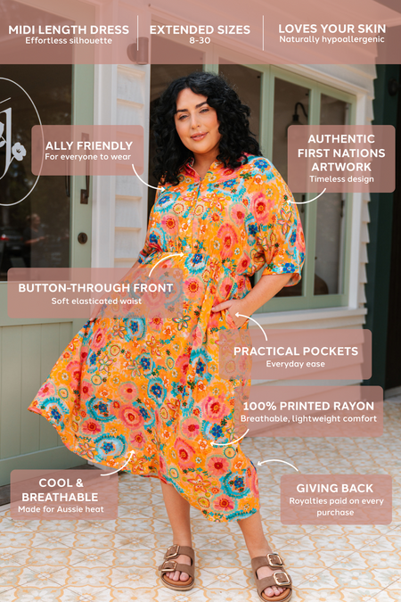 Mother Nature 100% Rayon Shirt Dress