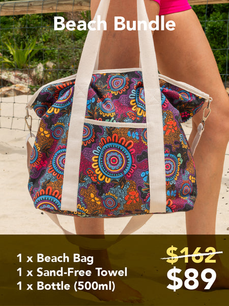 Beach Bag + Towel + Bottle – $89