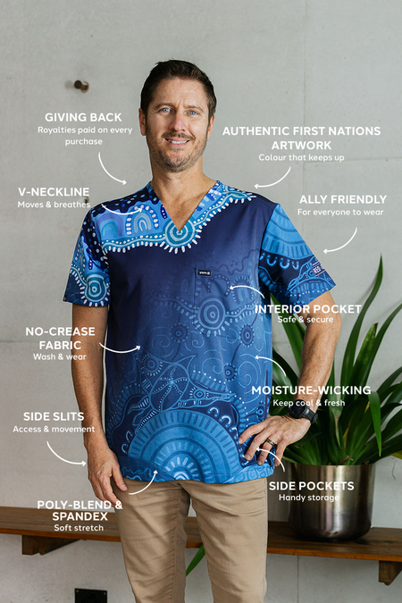 Future Dreaming Essence Unisex Three Pocket Scrub Top