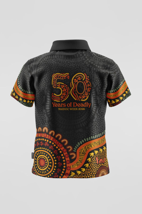 (Bulk) 50 Years of Deadly NAIDOC 2026 Kids Polo Shirt
