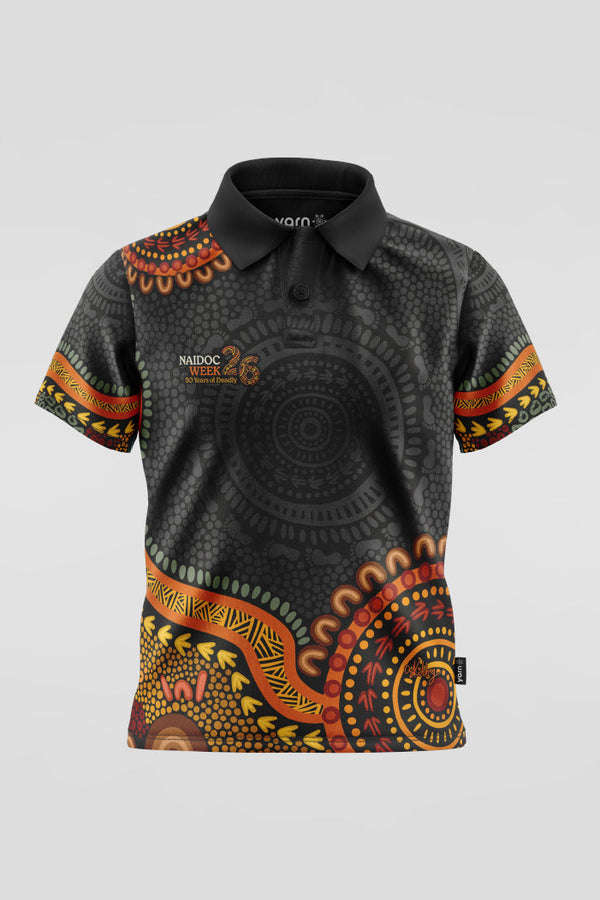 (Bulk) 50 Years of Deadly NAIDOC 2026 Kids Polo Shirt