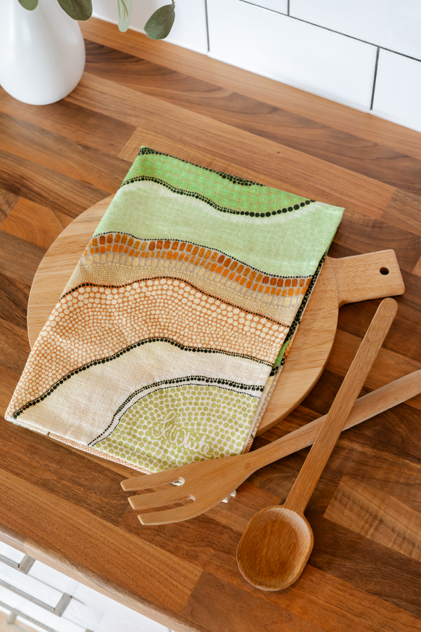 Coastal Yooroorroom (Scrub Country) Linen Blend Tea Towel (2 Pack)