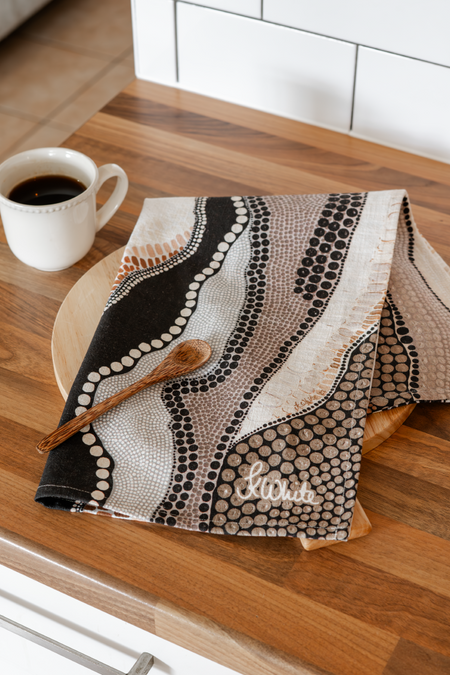 Warlangen (First Rain Storm) Linen Blend Tea Towel (2 Pack)