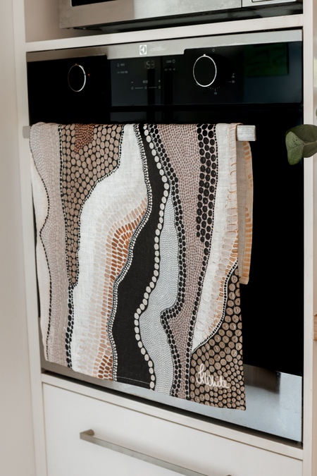 Warlangen (First Rain Storm) Linen Blend Tea Towel (2 Pack)