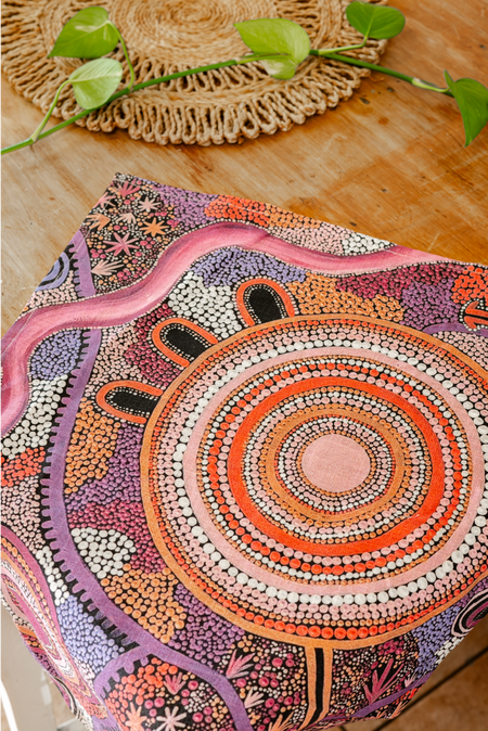 Pink Colours Linen Blend Tea Towel (2 Pack)