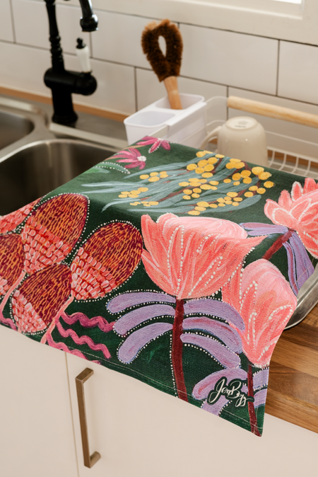 Native Bouquet Linen Blend Tea Towel (2 Pack)