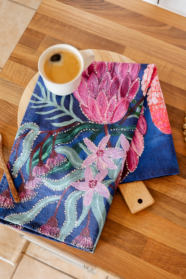 Garden Scene Linen Blend Tea Towel (2 Pack)